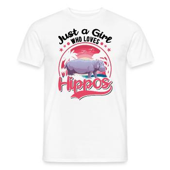 Juste une fille qui aime Hippo Hippo Hippo Hippo Hippo Hippo - T-shirt homme - blanc - Devant - AI Model Male 178 dark (178cm)