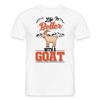 La vie est meilleure avec une chèvre Ziegenwirt Ziege - T-shirt homme - blanc - Devant - AI Model Male 178 dark (178cm)