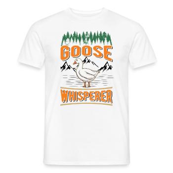 Geese Whisperer Gift Goose Breeder Goose - Men's T-Shirt - white - Front - AI Model Male 178 dark (178cm)