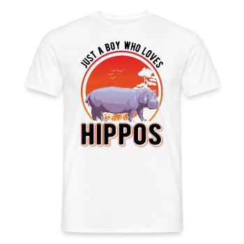 Juste un garçon qui aime Hippo Hippo Hippo Hippo Hippo Hippo - T-shirt homme - blanc - Devant - AI Model Male 178 dark (178cm)