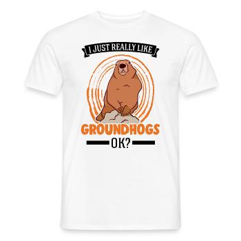 J’aime beaucoup Marmotte Marmotte Murmeltier - T-shirt homme - blanc - Devant - AI Model Male 178 dark (178cm)