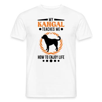 Mon Kangal m’apprend à profiter de la vie Kangal - T-shirt homme - blanc - Devant - AI Model Male 178 dark (178cm)