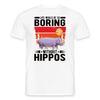 Hippo Gift Hippo Hippo Hippo - Men's T-Shirt - white - Front - AI Model Male 178 dark (178cm)
