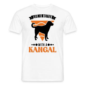 La vie est meilleure avec un chien de berger Kangal - T-shirt homme - blanc - Devant - AI Model Male 178 dark (178cm)