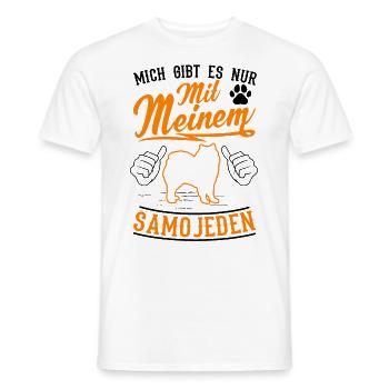 Mich gibt es nur mit meinem Samojeden - Männer T-Shirt - Weiß - Vorne - AI Model Male 178 dark (178cm)