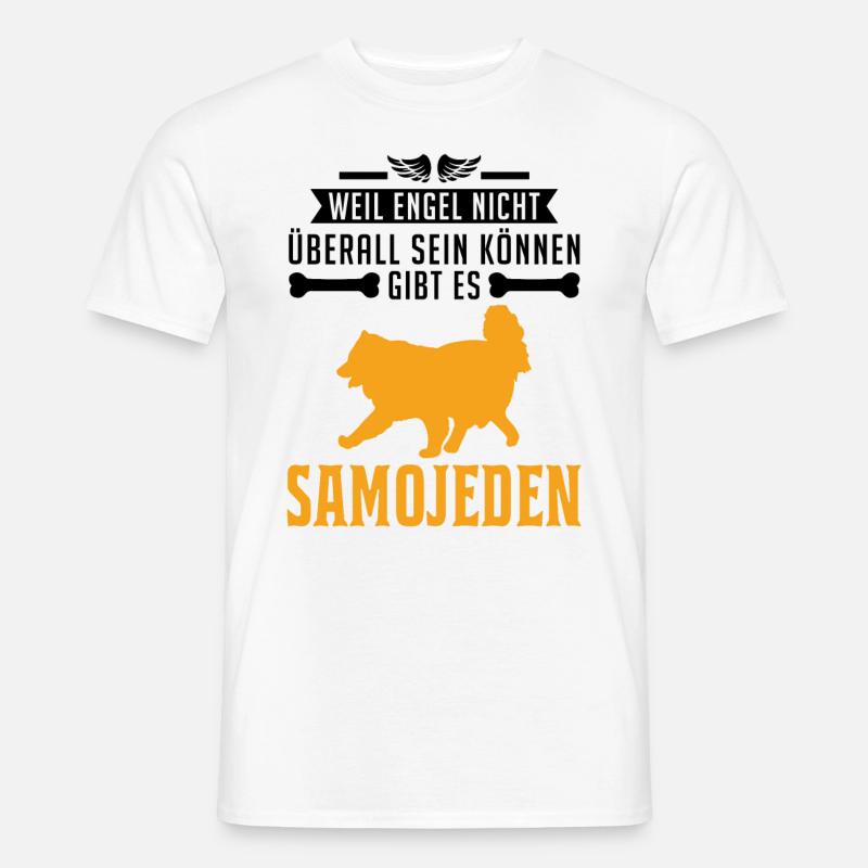 Samojede Engel Schlittenhund Samojeden - Männer T-Shirt - Weiß