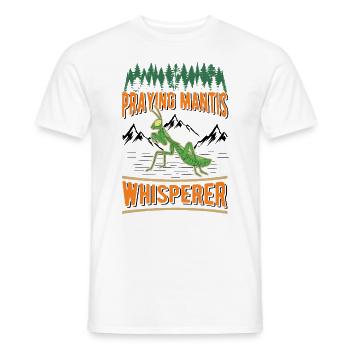 Praying Mantis Whisperer Manti's Mantis - Men's T-Shirt - white - Front - AI Model Male 178 dark (178cm)