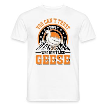 Oies Cadeau oie Amateurs Éleveurs d’oies Éleveurs d’oies - T-shirt homme - blanc - Devant - AI Model Male 178 dark (178cm)
