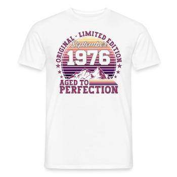 Original September 1976 46th Birthday Gift - Men's T-Shirt - white - Front - AI Model Male 178 dark (178cm)