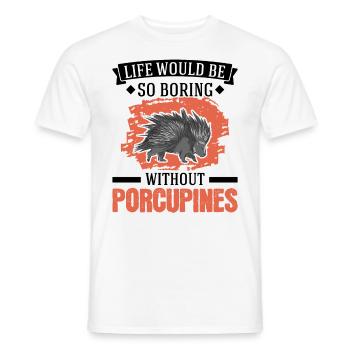 Porcupine Gift Porcupine - Men's T-Shirt - white - Front - AI Model Male 178 dark (178cm)