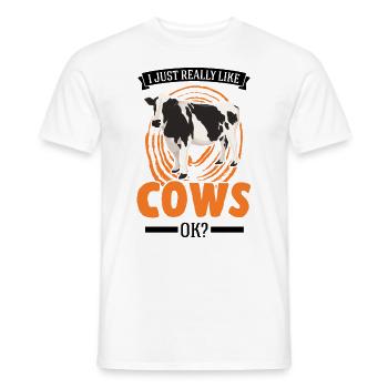 J’aime vraiment Cows Cattle Breeder Cow - T-shirt homme - blanc - Devant - AI Model Male 178 dark (178cm)
