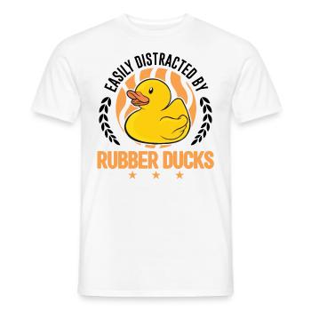 Facilement distrait par Rubber Ducks Rubber Duck - T-shirt homme - blanc - Devant - AI Model Male 178 dark (178cm)