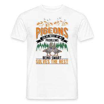 Pigeon Cadeau Pigeon Colombier Plus Chic Pigeon Voyageur - T-shirt homme - blanc - Devant - AI Model Male 178 dark (178cm)