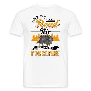 Amateur de porc-épic Porc-épic - T-shirt homme - blanc - Devant - AI Model Male 178 dark (178cm)