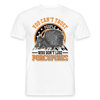 Porcupine lover Porcupine - Men's T-Shirt - white - Front - AI Model Male 178 dark (178cm)