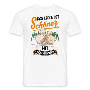 Das Leben ist schöner mit Seidenhühnern - Männer T-Shirt - Weiß - Vorne - AI Model Male 178 dark (178cm)