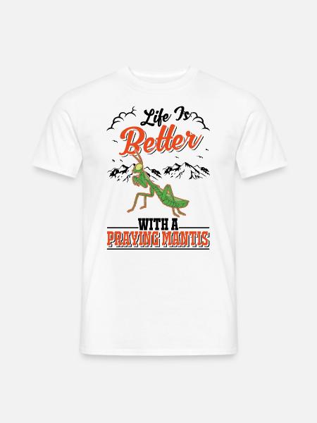 Gottesanbeterin Mantis Fangschrecke - Männer T-Shirt - Weiß
