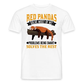 Panda Rouge Cadeau Chat Ours Panda Rouge - T-shirt homme - blanc - Devant - AI Model Male 178 dark (178cm)