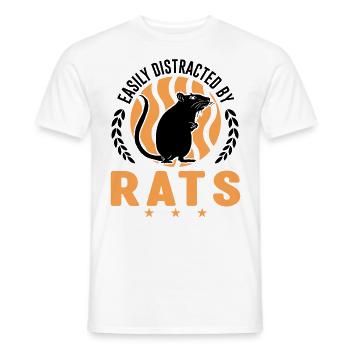 Easily distracted by Rats Ratte Hausratte - Männer T-Shirt - Weiß - Vorne - AI Model Male 178 dark (178cm)