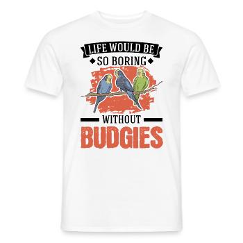Budgie Gift Welli Cockatiel - Men's T-Shirt - white - Front - AI Model Male 178 dark (178cm)