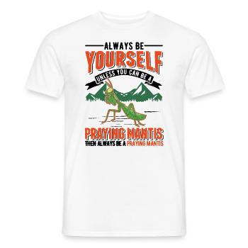 Gottesanbeterin Mantis Fangschrecke - Männer T-Shirt - Weiß - Vorne - AI Model Male 178 dark (178cm)