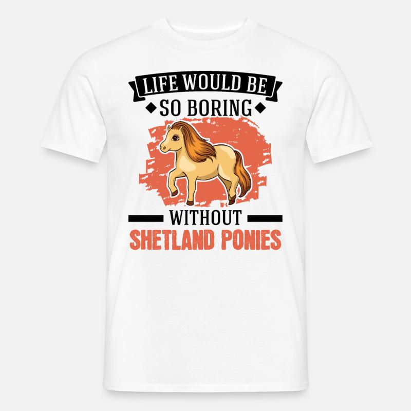 Shetland Pony Geschenk Shetty - Männer T-Shirt - Weiß