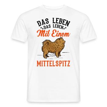 Das Leben ist besser mit einem Mittelspitz - Männer T-Shirt - Weiß - Vorne - AI Model Male 178 dark (178cm)