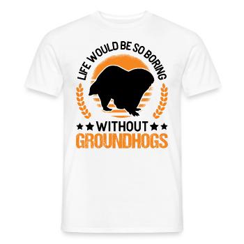 Murmeltier Groundhog Marmot Waldmurmeltier - Men's T-Shirt - white - Front - AI Model Male 178 dark (178cm)