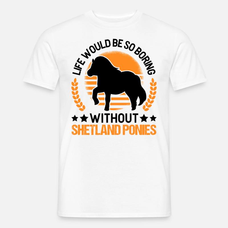 Shetland Pony Geschenk Shetty - Männer T-Shirt - Weiß