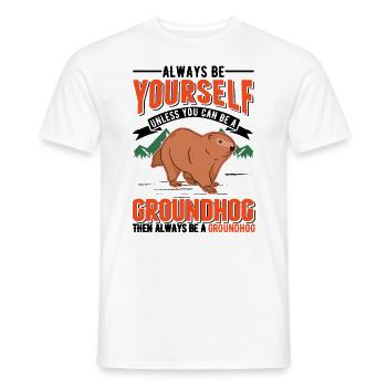 Murmeltier Groundhog Marmot Waldmurmeltier - Männer T-Shirt - Weiß - Vorne - AI Model Male 178 dark (178cm)