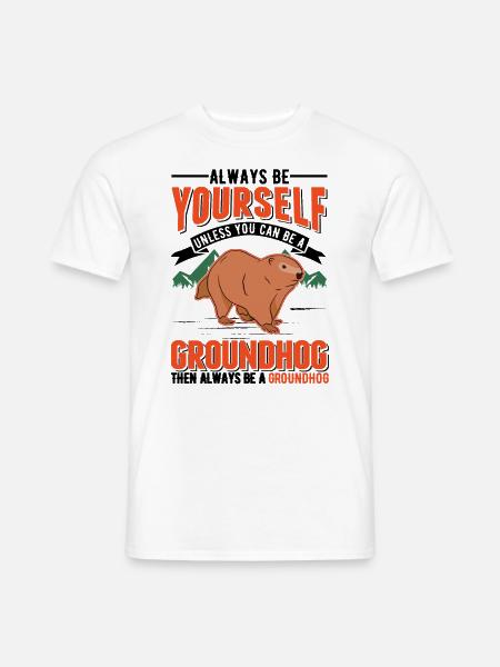 Murmeltier Groundhog Marmot Waldmurmeltier - Men's T-Shirt - white