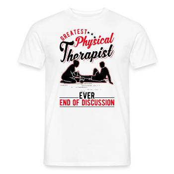 Meilleur kinésithérapeute physiothérapie Physio - T-shirt homme - blanc - Devant - AI Model Male 178 dark (178cm)