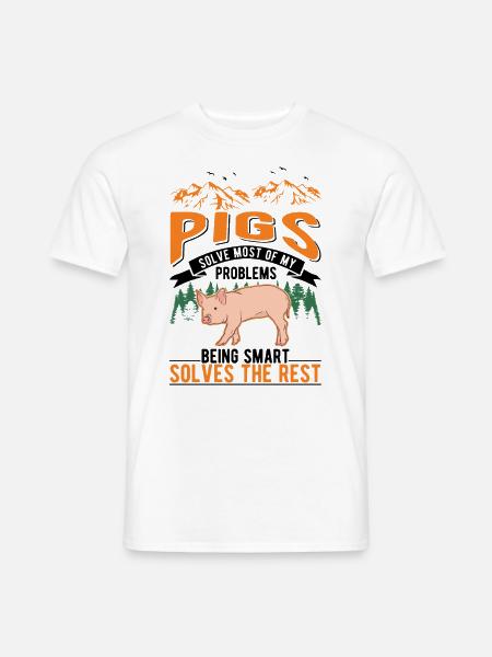 Pig Gift Farmer Pigs - Men's T-Shirt - white