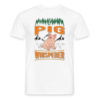 Pigs Whisperer Gift Farmer Pig - Men's T-Shirt - white - Front - AI Model Male 178 dark (178cm)