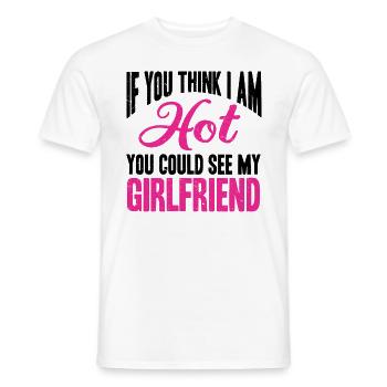 Si vous pensez que je suis mignon, vous devriez voir ma petite amie - T-shirt homme - blanc - Devant - AI Model Male 178 dark (178cm)