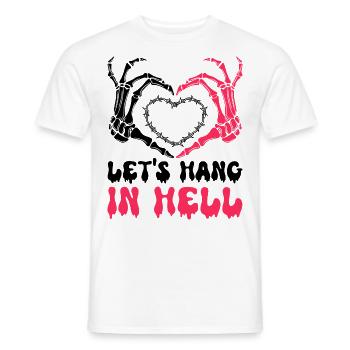 let's stay in hell heart humor halloween - Men's T-Shirt - white - Front - AI Model Male 178 dark (178cm)