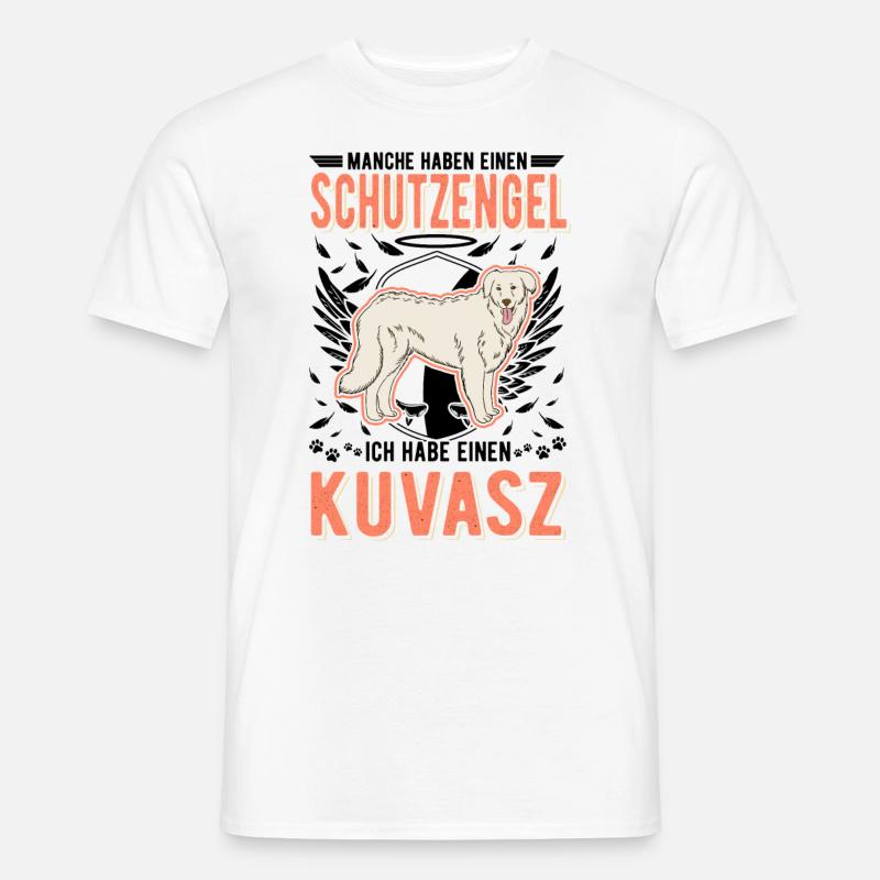 Kuvasz Schutzengel - Männer T-Shirt - Weiß
