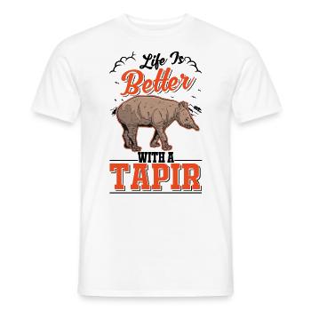 Life is better with a Tapir - Men's T-Shirt - white - Front - AI Model Male 178 dark (178cm)