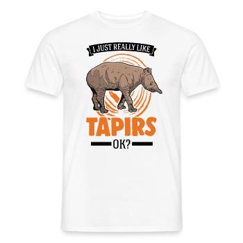 I just really like Tapirs - Men's T-Shirt - white - Front - AI Model Male 178 dark (178cm)
