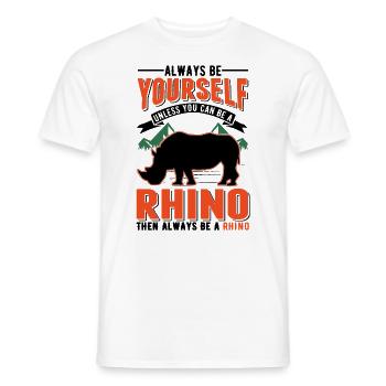 Rhinocéros Rhinocéros - T-shirt homme - blanc - Devant - AI Model Male 178 dark (178cm)