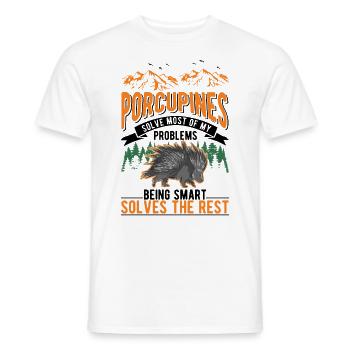 Porc-épic Cadeau Porc-épic - T-shirt homme - blanc - Devant - AI Model Male 178 dark (178cm)