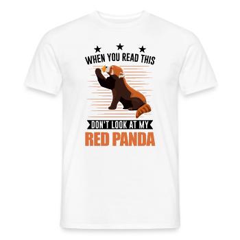 Panda Rouge Cadeau Chat Ours Panda Rouge - T-shirt homme - blanc - Devant - AI Model Male 178 dark (178cm)