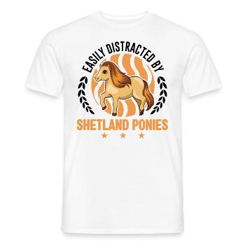 Easily distracted by Shetland Ponies Shetty - Männer T-Shirt - Weiß - Vorne - AI Model Male 178 dark (178cm)