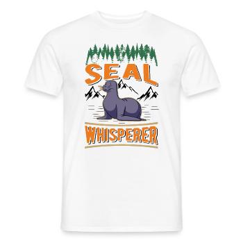 Seal Whisperer Sea Lion Seal - Men's T-Shirt - white - Front - AI Model Male 178 dark (178cm)