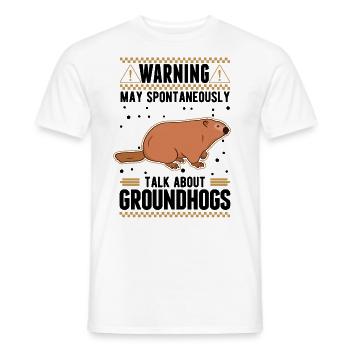 Murmeltier Geschenk Groundhog Day Woodchuck - Männer T-Shirt - Weiß - Vorne - AI Model Male 178 dark (178cm)