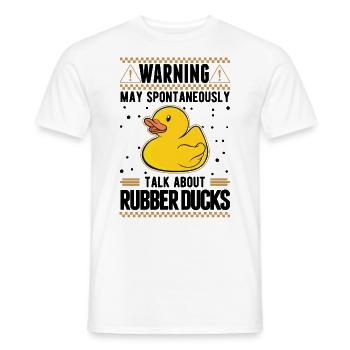 May spontaneously talk about Rubber Ducks - Men's T-Shirt - white - Front - AI Model Male 178 dark (178cm)