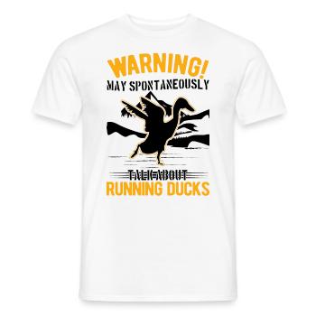 May spontaneously talk about Running Ducks - Men's T-Shirt - white - Front - AI Model Male 178 dark (178cm)