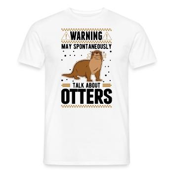 Warning Otter Otter Sea Otter - Men's T-Shirt - white - Front - AI Model Male 178 dark (178cm)