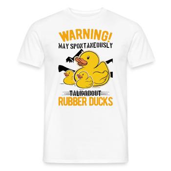 May spontaneously talk about Rubber Ducks - Men's T-Shirt - white - Front - AI Model Male 178 dark (178cm)