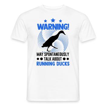 May spontaneously talk about Running Ducks - Men's T-Shirt - white - Front - AI Model Male 178 dark (178cm)